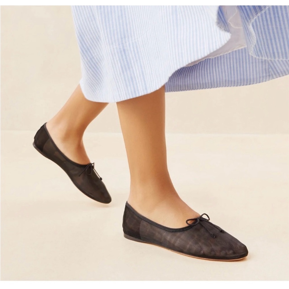 Loeffler Randall Black Mesh Ballet Flats